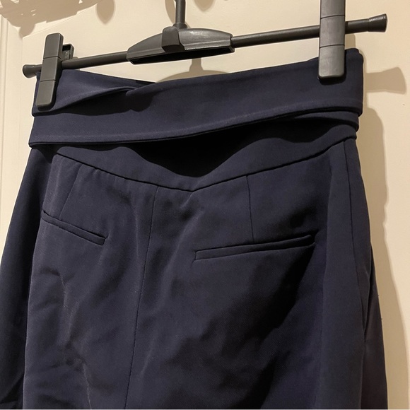Aritzia Wilfred Feuille Navy Pleated Tie Waist Trouser Pants - Picture 7 of 14